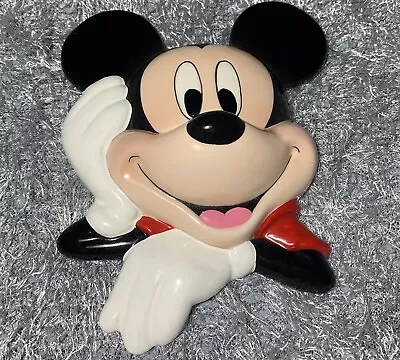 Vintage 3D Disney Mickey Mouse Ceramic Wall Hanging Face 6” RARE COLLECTIBLE • $30