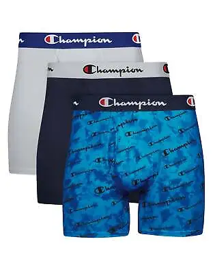 Champion Boxer Brief 3 Pack Men Lightweight Stretch Underwear Anti Odor Sz S-2XL • $25.50