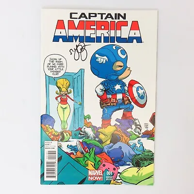 Captain America No 1 (2013) Skottie Young Variant Cover Signed Bagged + Boarded • £25