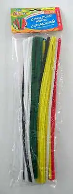 100 Pipe Cleaners Chenille Sticks Stem Assorted Plain Colours Craft 30cm • $6.99