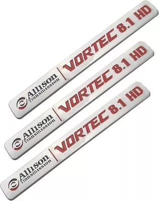 3x Allison Transmission 8.1 Hd 8.1L Vortec Emblems For 2500 3500Hd Gmc Silverado • $20.99