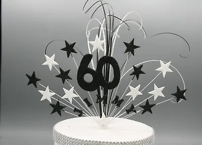 Personalised Any Age Cake Topper Decoration Stars Hearts On Wires Birthday 002 • £14.99