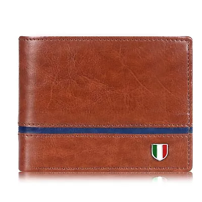 Genuine Leather Minimalist Bifold Wallets For Men RFID Blocking Slim Mens Wallet • $36.90