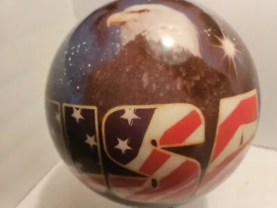 Vtg. Brunswick Bowling Ball Viz-A-Ball USA EAGLE STARS STRIPES 15.12# Undrilled • $39.99