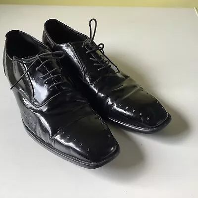 ❤️❤️mens Ravel Black Patent Leather  Shoes Size 42/8 Vgc ❤️❤️ • £15.99