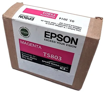 NEW Genuine Epson Magenta T5803 UltraChrome K3 Ink Cartridge For Stylus Pro 3800 • $33.24