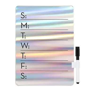 Kikkerland Iridescent Weekly Dry Erase Magnetic Message Board Organiser Planner • £8.49