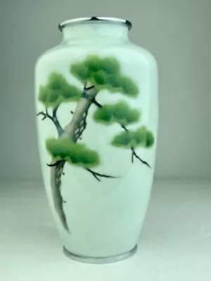 Japanese Cloisonne Vase Decorated With A Large Pine Tree. • $128.50