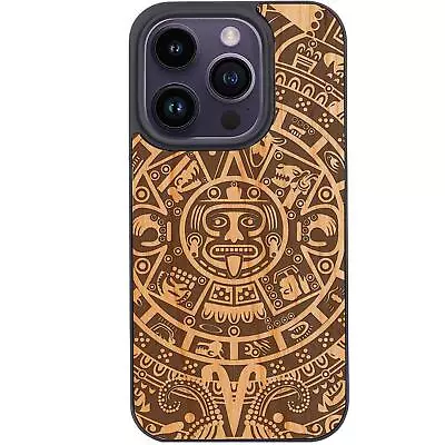 For IPhone 15 Pro Plus 14 13 12 Mayan Calender Wood Shockproof Phone Case Cover • $52.80