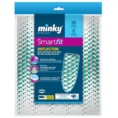 Minky Smart Fit Elasticated Reflector Ironing Board Cover 125 X 45cm • £12.99