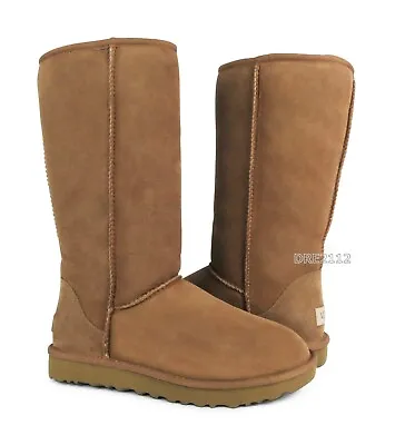 UGG Classic Tall II Chestnut Suede Fur Boots Womens Size 10 *NEW* • $142.45