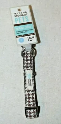 New Martha Stewart Pets Fashion Collar For Dogs Houndstooth Size: Small 15   • $12.99