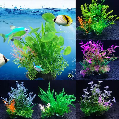 $3.95 • Buy Artificial Simulation Water Plants Aquarium Fish Tank Plant Grass Accessories