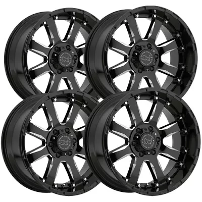(Set Of 4) Black Rhino Sierra 17x9 6x135 +12mm Black/Milled Wheels Rims 17  Inch • $1163.96