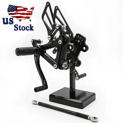 CNC Motorcycle Footpeg Rearset For Kawasaki ZZR600 05-07 08 ZX9R 1999-2003 Black • $109.73