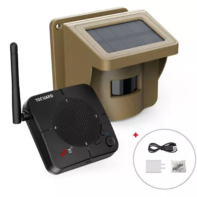 Wireless Solar Driveway Alarm System 1/2 Mile Range PIR Motion Sensor & Detector • $39.55