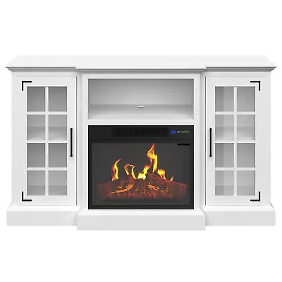 TV Stand With Electric Fireplace Fits TVs Up To 65-Inches Media Console White • $790.99
