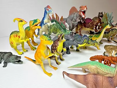 Dinosaur Hard Plastic Rubber Figure Lot Bundle Spinosaurus Trex Vintage Jurassic • $54.98