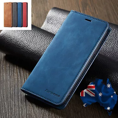 Samsung Galaxy A20 A30 A50 A70 Wallet CaseMagnetic Flip Card Slot Leather Cover • $14.85