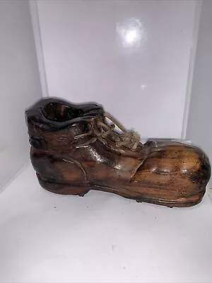 VINTAGE Casa Pepe SPAIN Carved Wooden Football Boot Ashtray • $30