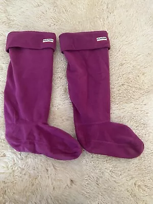 Hunter Original Tall MOUSTACHE Boot Socks Liner PURPLE MAGENTA Size US LARGE • $35