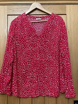 Ladies Size 22 Red/white Long Sleeve Top Damart • £1.99