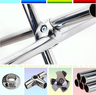£12.99 • Buy 25mm CLOTHES GARMENT RAIL WALK IN WARDROBE CHROME TUBING HANGING RAIL SYSTEM