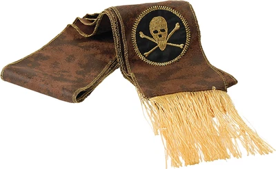 £11.49 • Buy Unisex Adult Fancy Club Party Skull & Crossbones Buccaneer Pirates Sash Brown UK
