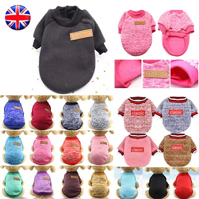 £5.99 • Buy Dog Clothes For Small Dogs UK Dog Warm Jumper Sweater Coat Small Chihuahua Cat
