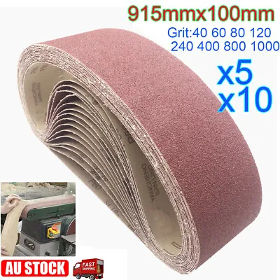 4  X 36  100mmx 914mm 915mm Linishing Sanding Belts Aluminium Oxide Cloth Backed • $24.95