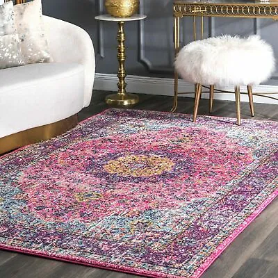 NuLOOM Traditional Oriental Distressed Area Rug In Pink | 4.5 Star Amazon Review • $64.85