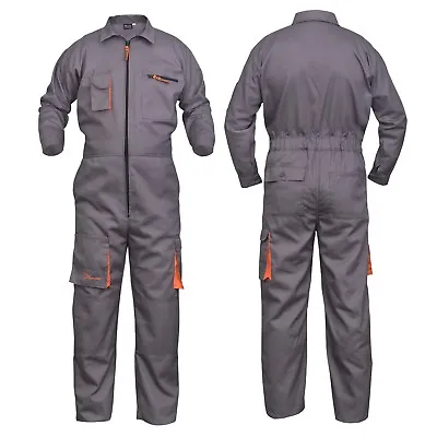 Grey Work Wear Men's Overalls Boiler Suit Coveralls Mechanics Protective • $43.70