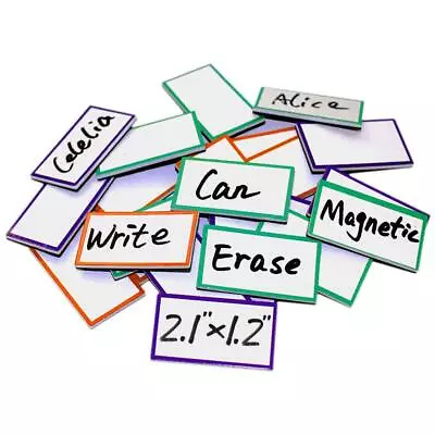 Magnetic Dry Erase Labels 2.1  X 1.2  36 Pcs Magnets For Whiteboard Blank N... • $23.88