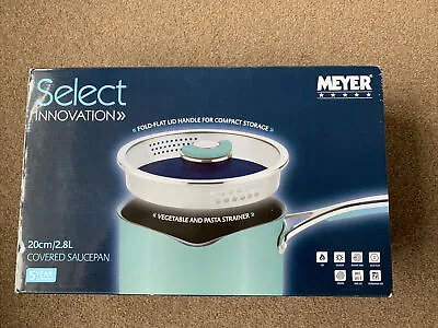 Meyer Select 20cm Saucepan Blue Fold Flat And Strainer Lid • £44.99