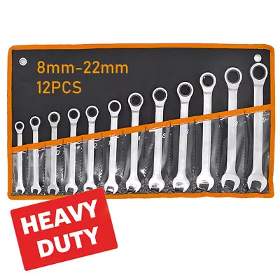 $37 • Buy 12Pcs 8MM-22MM Ratchet Spanner Set Metric ND-0326 +Rolling Bag Hand Tool Kit Set