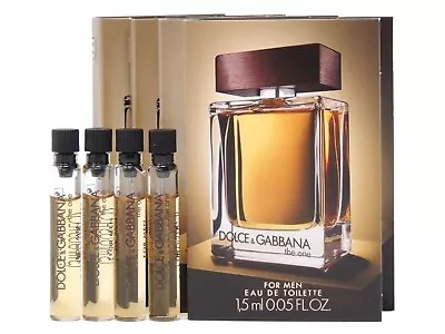 D&G DOLCE & GABBANA THE ONE FOR MEN EDT 1.5ml .05oz X 4 COLOGNE SAMPLE VIALS • $14