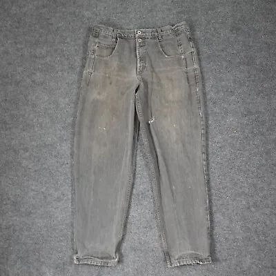 Vintage Guess Jeans Mens 38x30 Gray Loose Baggy Tapered Pascal Distressed USA • $21.90