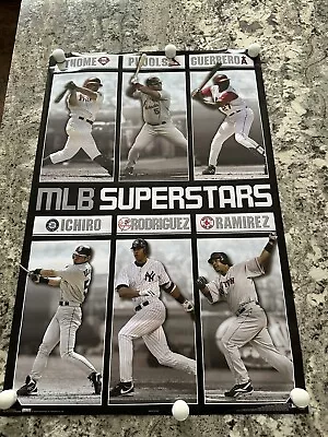 2005 MLB Superstars Poster 22X34 Ichiro Pujols Thome Rodriguez Guerrero Ramirez • $6.99