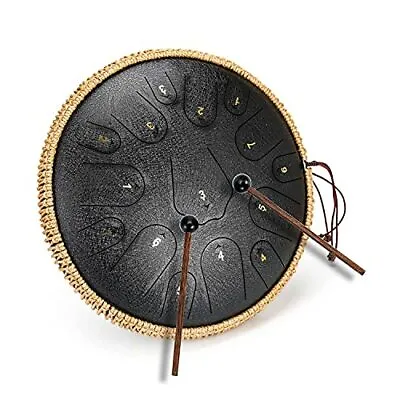 Steel Tongue Drum 14 Inches 15 Note Percussion Instrument Lotus Hand Pan Drum Al • $95.20