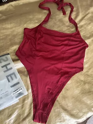 ~* Shein – Halterneck Bodysuit – Burgundy – Size 3XL / UK22 - New & Unworn *~ • £4