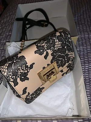 Michael Kors Sloan Crossbody Handbag New - Blush With Black Lace Design. • $100