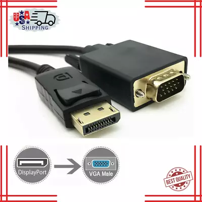 Display Port To VGA Cable Adapter Converter Video HDTVPC Monitor Desktop Laptop • $6.98
