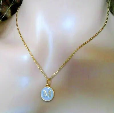 Personalized Necklace  Initial 26 Letters Pendant Gold Stainless Steel Chain UK • £3.49