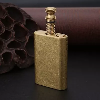 Brass Kerosene Lighter Windproof Fire Box 10000 Times Match Plug Screw Lighter • $27.06