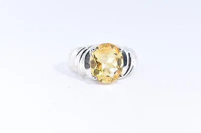 Vintage Deco Real Citrine 925 Sterling Silver Ring • $108