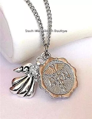 Caduceus Nursing RN Necklace Angel Silver Plated Crystal Nurse Graduation Gift  • $7.99