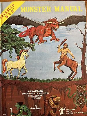 Vintage Advanced Dungeons & Dragons Monster Manual 1979 4th Edition Hardcover • $99