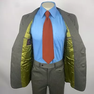 Vtg Mens Leisure Suit Polyester 39 Jacket Coat 31 32 Pants Disco Nik Mod 60s 70s • $119.99
