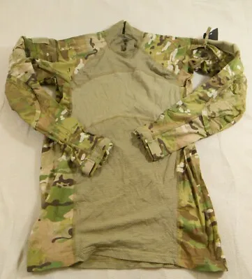 Massif Mens Shirt Extra Small Army Camo Woodland Uniform Flame Resistant Stretch • $20.95
