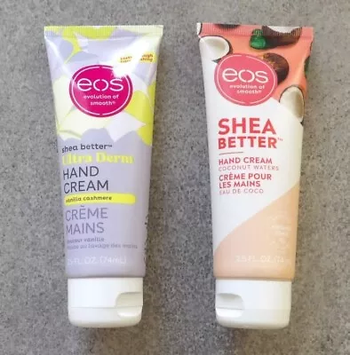 2 Eos Hand Cream Shea Better Vanilla Cashmere + Coconut Waters 24 Hour Hydration • $11.99